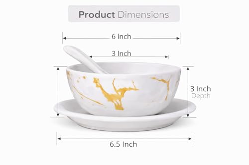 Image of Ariya Melamine Greek Soup Bowl Set Golden Aura Collection Set of 6