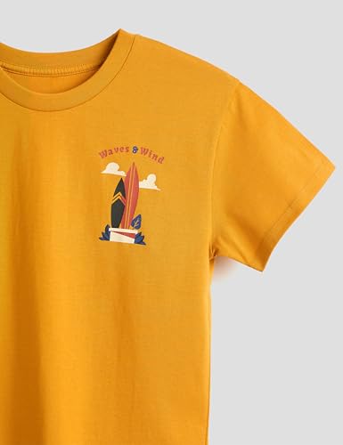 Image of Amazon Brand - Symbol Boys 100% Cotton Oversized Graphic Printed Half Sleeves T-Shirt | Age 6-14 Years