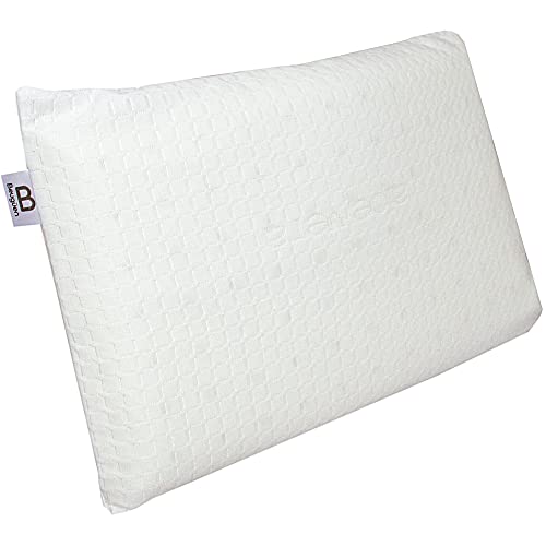 Almohada bebé y niño viscoelástica pequeña Cuna y Cama Aloe Vera - Cojín Relleno prevenir plagiocefalia - 2 Fundas - Nido, minicuna, maxicuna, antivuelco y capazo de recién Nacido (Blanco Cuadros)