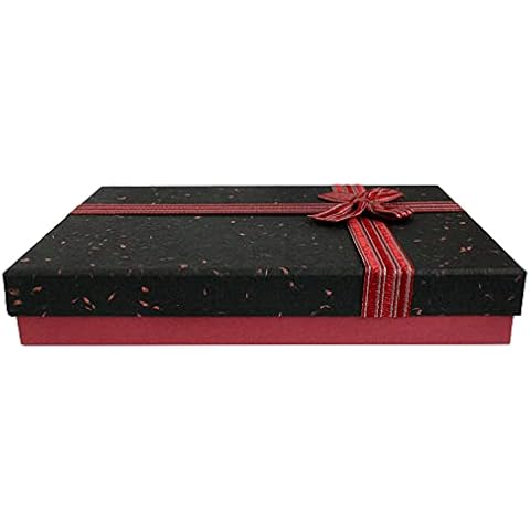 Emartbuy Caja de Regalo Texturizada Burdeos Cover