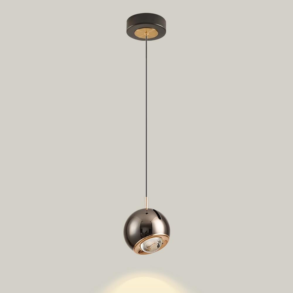 Jadssox Black-3000K Modern Led Pendant Light Globe Hanging Lamp Adjustable Ceiling Spotlight 8W Suspension Downlight Ceiling Spot Lamps For Kitchen Island Dining Room Shop Bar Lighting