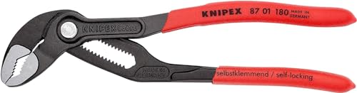 KNIPEX Cobra High-Tech Water Pump Pliers with Non-Slip Plastic Coating 180 mm, 87 01 180