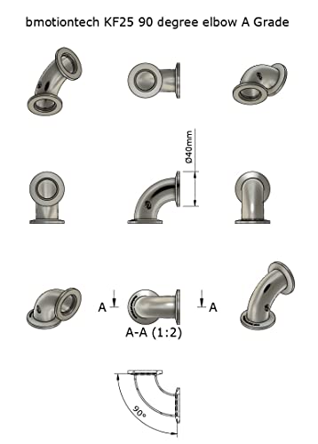 Image of NW KF Flange Elbow Fitting with KF16 / KF25 / KF40 Flange (90 KF25 Elbow)