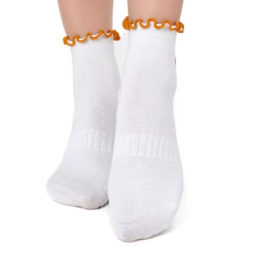 Image of Soxbang 3 /6 Pairs Cute Pilates Socks with Grips,Yoga Socks Barre Sock Non Slip Grip Embroidery for Barre Ballet Workout