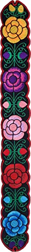 YZXDORWJ Women Embrodiered Mexican Belt for Dress Boho Floral Traditional Fiesta Party Sash(12-102BKR)