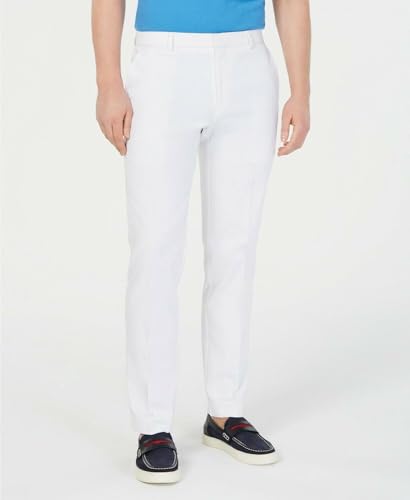Tommy Hilfiger Mens Modern fit Dress Pants 44/32 White Solid Stretch2