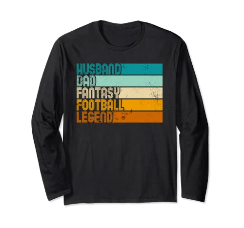 Retro Marido Papá Fantasía Fútbol Leyenda | Fantasía Fútbol Manga Larga