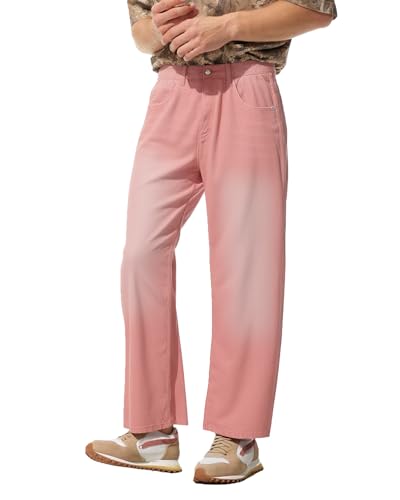 TEGIAS Baggy Jeans for Men Colorful Flared Jeans Loose Fit Stylish Casual Wear Comfortable Denim