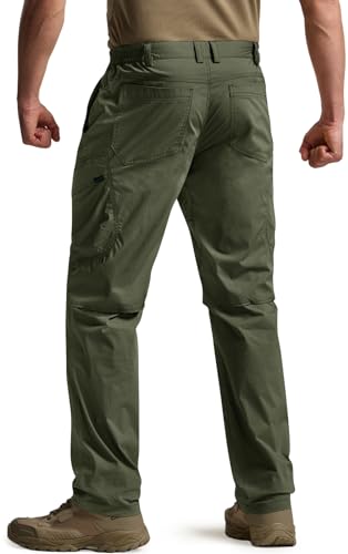 CQR Men's Quick Dry Tactical Pants, Water Resistant Outdoor Pants, Lightweight Stretch Cargo Work Hiking Pants - Image 4