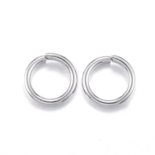 HDSupplies 100 Pieces - 304 Stainless Steel Jump Rings - 6.5mm - 18 Gauge (1mm Thickness)