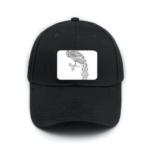 Casquette de baseball noire peafowl oiseau brodé chapeau réglable classique
