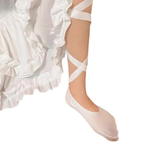 Women Girls Dancing Invisible Low Cut Short Socks Japanese Sweet Satins Ribbon Straps Bandages Socks