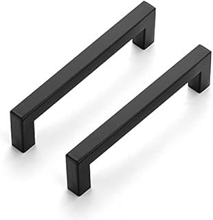 Ravinte 30 Pack Black Kitchen Cupboard Handles 128mm Kitchen Cabinet Door Handles Stainless Steel Square Drawer Handles Cabinet Pulls for Kitchen Hardware Square Bar Handles