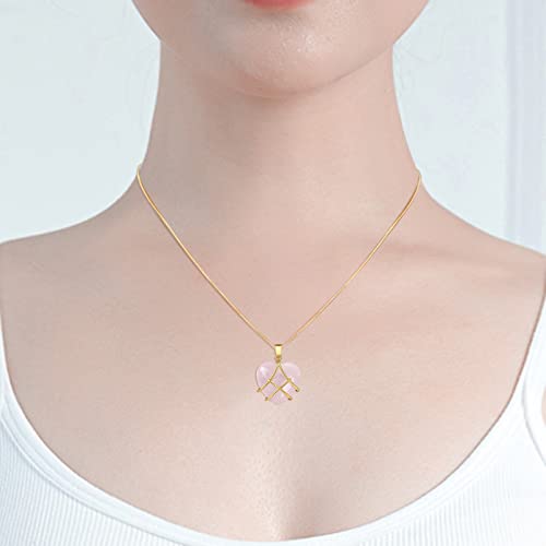 IDesign Best Friend Necklace for Women Rose Quartz Heart Opal Necklace For Women Friendship Necklaces,Birthday Gift, Mother'S Day Necklace, Gift For Her4