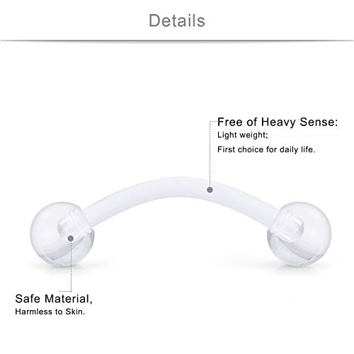 Scerring MDS0121 18Pcs 16G Eyebrow Rings Rook Earrings Stainless Steel Tragus Helix Daith Belly Lip Ring Clear Cubic Zirconia Barbell Body Piercing Jewelry 6Mm 8Mm 10Mm Silver thumb #1