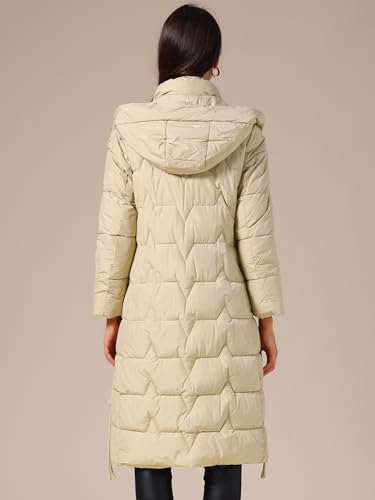 Allegra K Women's Long Puffer Jacket Thickened Warm Down Jacket Pockets Hooded Winter Coats4