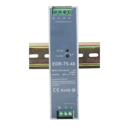 Alimentation sur rail DIN EDR-75-48 boîtier robuste 48 V 1,6 A haute performance