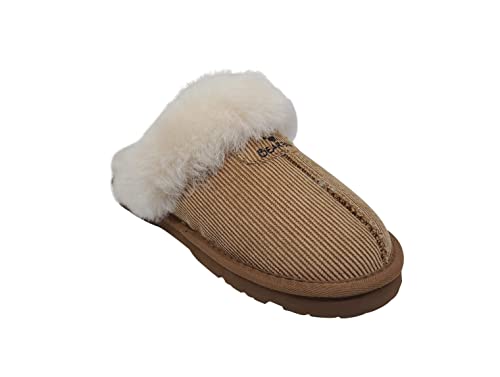 Bearpaw Loki Ii 2 - Women's Sheepskin Slippers Hickory Corduroy - 7 Medium2