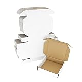 ELAZEKES 4x4x1 Shipping Box, Mailing Boxes White Gift Boxes with Lids Flat Packaging Corrugated Cardboard Box Cute Cheap Mini Jewelry Literature Mailer for Small Business, 25 Pack