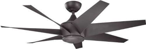 Kichler 310112DBK, Lehr II Distressed Black 54\" Outdoor Ceiling Fan with Remote Control