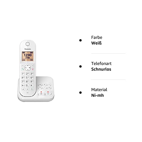 Panasonic KX-TGC 420 GW, schnurloses Telefon mit Anrufbeantworter, Weiß – Bild 5