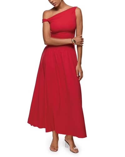 INLYRIC Women's Off The Shoulder Maxi Dresses Versatile Elegant Formal