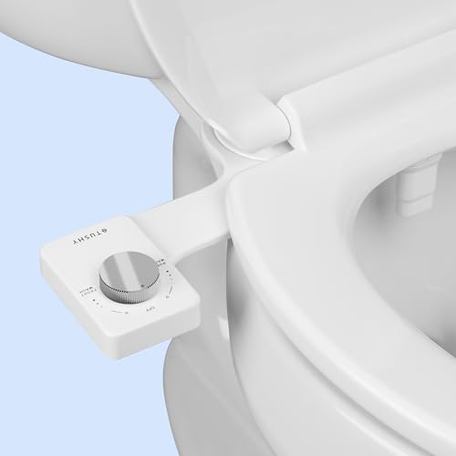 Image of TUSHY NEW Fresh Dual Nozzle Cool Water Bidet: Ultra Slim Toilet Seat Attachment Sprayer with Luxury 2 in 1 Front & Rear, Self-Cleaning, 180º Clean, (DIY Install, 10 Minutes), Non-Electric, Chrome Knob