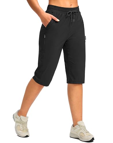 G Gradual Women's 15'' Long Shorts Below The Knee Hiking Cargo Capris Stretch Quick Dry Bermuda Shorts for Women with Pockets