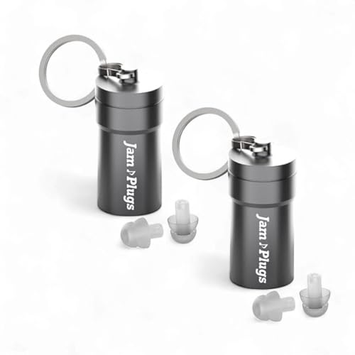 JamPlugs High Fidelity Musicians Earplugs (2 Pairs) – Reusable Silicone Hearing Protection for Concerts, Drumming, DJs, Festivals & Live Music – Clear Low-Profile Noise Reduction with Case