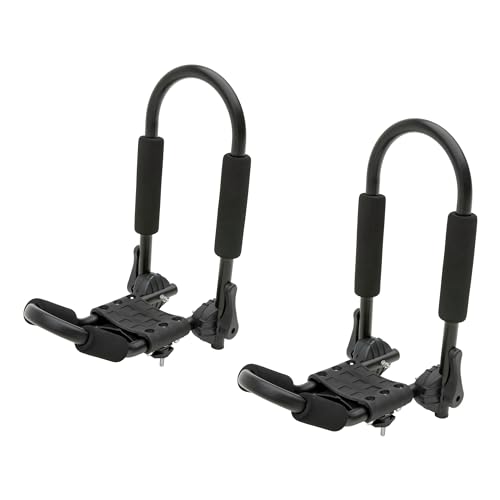 CURT 18320 Fully Adjustable Aluminum Universal Kayak Roof Rack Carrier, 2-Pack