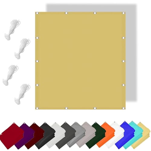 Voile d'ombrage rectangulaire imperméable pare-soleil jaune sable - 2