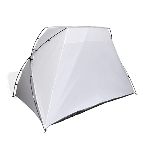 TODOKI Large Spray Paint Tent - Indoor & Outdoor Paint Booth Shelter for Large DIY Painting Projects, with Built-in Floor & Mesh Screen Contain Overspray - with 4 Painter’s Pyramids and 1 Storage Bag