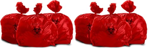 Image of Oakridge Heavy Duty 25 Gallon Biohazard Waste Bags (Roll of 25) - Professional Grade (Pack of 2)