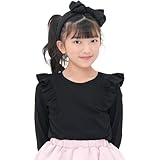 [Bee] ビー デザイントップス 女の子 キッズ 春 夏 taa04421 120cm 肩フリル×ブラック