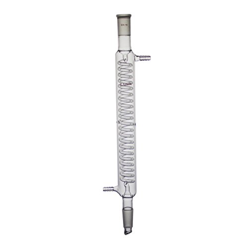Laboy Glass Graham Condenser Coiled With 24/40 Joints 300Mm In Jacket Length Apparatus Inland Revenue Condenser Lab Glassware With10 Mm Glass Hose Connections #TOP2