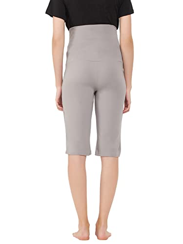 Image of Clovia Women's Cotton Chic Basic Maternity Shorts in Grey