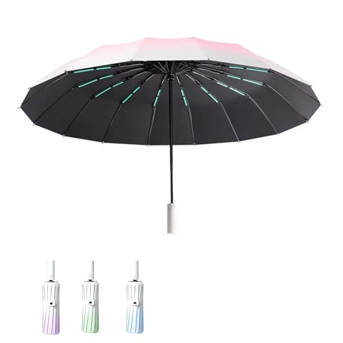 Image of PRIME PICK Gradient Automatic Umbrella - Windproof and UV-Resistant Foldable Umbrella with One-Button Auto Open Close, Sturdy Frame, Compact and Travel-Friendly