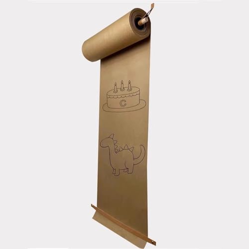 Support en bois robuste pour rouleau de papier kraft mural gain de place