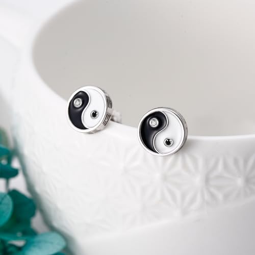 Viking/Yinyang/Eye of Horus/Atheist/Triangle/Square Earrings Stud Sterling Silver Viking Egyptian Jewelry Gift for Men3