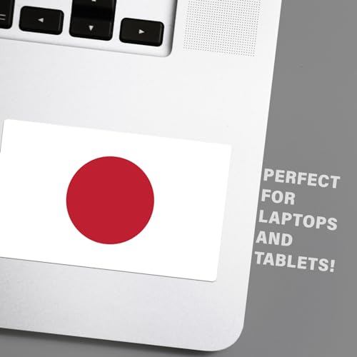 Image of World Country Flag Decal Stickers - Two Pack - for Cars Windows Bumpers Laptops Tablets Tumblers Cups Walls (Japan)