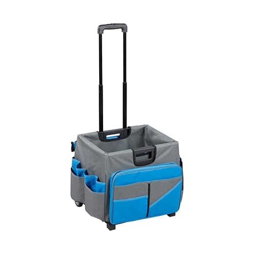ECR4Kids MemoryStor Universal Rolling Cart and Organizer Bag Set, Blue