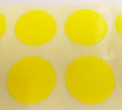 Audioprint Ltd. Pack of 500-41mm Starburst Notary/Legal/Certificate Seals - Colour Code Stickers/Sticky Labels - Choose Your Colour/s (Yellow)