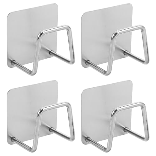 VINTORKY 4pcs Wall Mount Scale Holder - Stainless Steel Storage Rack for Bathroom, Cabinet - No-Drill Mount for Body Fat & Digital Weight Scale - Space-Saving