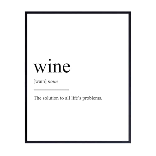 Wine Definition Wall Art Print - Funny Typography Kitchen Decor (8x10)