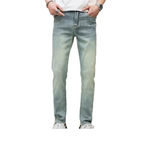 Men's Casual Versatile Korean Style Slim-Fitting Small Straight Stretch Long Jeans