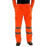 HGOOGY Men's Reflective Stripes Pants High Visibility Road Work Trousers Straight Leg Novelty Sweatp