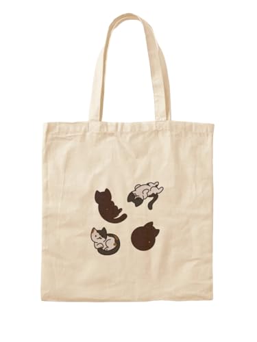 Sac fourre-tout à motif quatre chats en toile de coton pour le quotidien