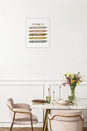 Honlung Inspirational Quote It Is Okay To Not Know It All Canvas Wall Art Prints 11X14 Inch Mental Health Motivational Boho Decor For Home Counseling Office Classroom,Gifts For Women Men Kids #TOP2