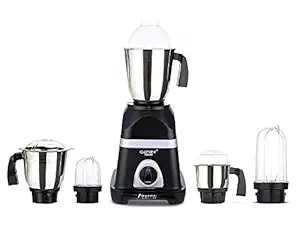 Gemini Triaa 1000W Mixer Grinder with 3 Stainless Steel Jars and 2 Bullet Jars (1 Wet Jar, 1 Dry Jar, 1 Chutney Jar and 2 Bullet Jars), Black.Make in India