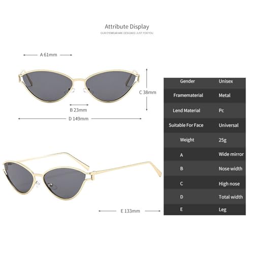 helena Fashion Metal Frame Cat Eye Y2k Sunglasses Women Trendy Cool Sun Glasses Men Punk Shades Female UV4004